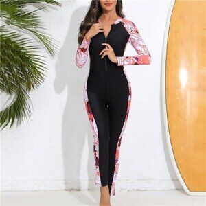 Swim | Womens Long Sleeve Zip Front Rash Guard Full Body Swimsuit Sun ...